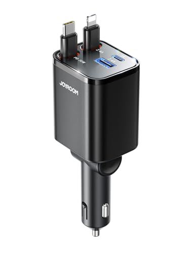 【巻き取り式】JOYROOM 巻き取り式充電ケーブル 車 シガーソケット 車載充電器 84W【4台同時充電可能・超コンパクト設計】 カーチャージャー 急速充電 Type-C 12V/24V対応 iPhone/Android/MacBook Air/iPad対応 画像1