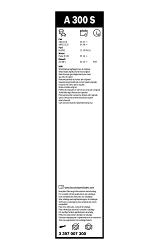 BOSCH(ボッシュ) 輸入車用 フラットワイパーブレード エアロツイン 車種専用セット 600/340mm A300S 中間 画像