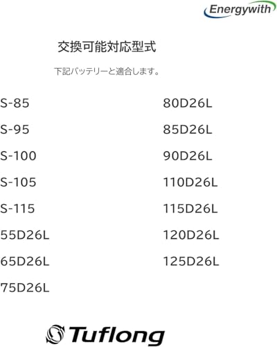 エナジーウィズ(Energywith) PREMIUM PLUS S115L D26L 125D26 アイドリングストップ 充電制御 標準車 奥行き17.3×幅26×高さ20.4cm PPA S115LD26L 最後 画像
