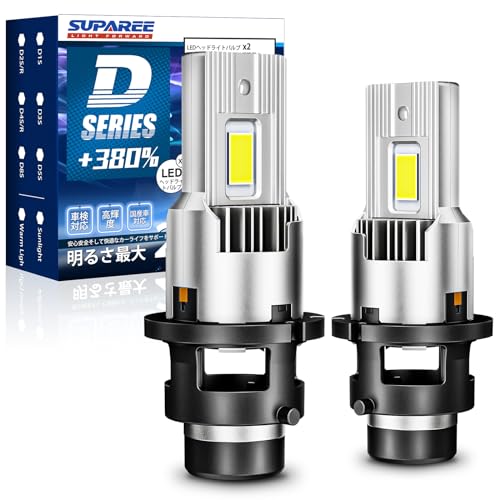 SUPAREE D4S LED ヘッドライト 車検対応 ポン付け 爆光 d4s led 配線レス 専用 業界最新アップグレード版 ファン付き 18000lm 35W*2 DC12V 6500K 暗区なし 加工不要 キャンセラー内蔵 画像1