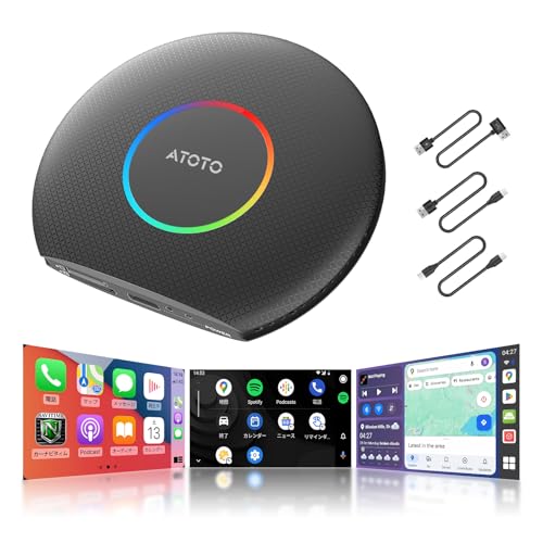 CB6 CarPlay ワイヤレス 2025年のアップグレード版 CarPlay Ai Box Android13 Ai ボックス カープレイ、ワイヤレスカープレイAndroid Auto ワイヤレス カーテレビメイト、車でネットフリックス見る、カーナビ で youtube を 見る に は、WiFi、2 BT、4G LTE SIMカード、ChatGPT、4G+64G, ブラック 画像1