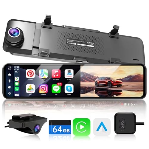 JADO ドライブレコーダー ミラー型 CarPlayとAndroidAuto【最新 拡大ズーム機能 EU新基準統一法案の高耐久 TypeC】人气で強くお勧め デジタルカメラ 前後カメラ ドラレコ GPS WDR HDR 超鮮明夜間暗視 バックカメラ ガイド編集 デジタルインナーミラー 防水 地デジ対策 24時間駐車監視 タイムラプス タッチ式 日本語説明書 G810sPLUS (濃い灰) 画像1