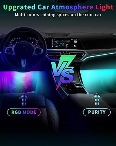 車用LEDテープライト フットライト ランプ 12V 48SMD RGB フルカラー 足元灯 車内装飾用 イルミネーション16000色 雰囲気 間接照明 モードライト リモコン アプリ操作 タイマー機能 音楽同期 USB&シガーソケット 2種給電 中間 画像