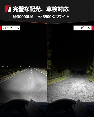 Torchbeam 【30000ルーメン爆光&99%車種対応】h4 LEDヘッドライト 6500Kホワイトライト 40W 爆光 32連7535 CSP LEDチップ キャンセラー内蔵 1:1サイズ 無極性 簡単ポン付け DC9V-16V 新基準車検対応 三重放熱 60000時間長寿命&IP67防水 車/バイク 2個入り 2年保証付き T1S-H4 中間 画像