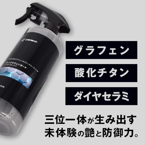 グラフェンセラミックコーティング 【ナノグラフェンガード】 ピカピカレイン グ ラフェンコーティング セラミックコーティング 車 比較 ランキング 酸化チタン グラフェン 中間 画像