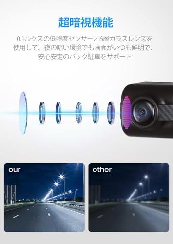 AUTO-VOX TD-2 ワイヤレス バックモニター 無線 バックカメラ 4.3インチ 取り付け簡単な デジタル信号 バックカメラモニターセット ノイズ対策 正像・鏡像切替対応 ガイド線表示対応 HDR暗視機能付き 中間 画像