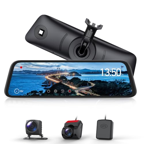 AUTO-VOX T9 Pro 最強 純正交換 ドライブレコーダー ミラー型 前後カメラ 分離式 自動輝度調整・自動リアビュー・超暗視機能・ HDR/WDR搭載 ドラレコ ミラー型 10インチ フリＨＤ タッチパネル式 GPS搭載 駐車監視 衝撃録画 デジタルインナーミラー 広角 IP68防水 日本語説明書【95%車種対応】メーカー18ヶ月保証 画像1