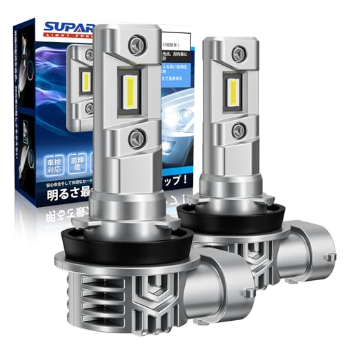『業界最ちっちゃ！』SUPAREE H11 LED ヘッドライト LED フォグランプ H8 H11 H16 LED フォグランプ 爆光 14000lm 20W*2 6500K ハロゲンより小さい 高光効LEDチップ搭載 車/バイク用 DC12V 二重放熱 ファンレス 長寿命 ノイズ対策 画像1