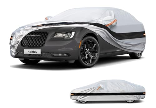 Holthly 10層セダン車カバー 防水 全天候型 自動車用 100%防水 アウトドアカーカバー 雨 紫外線 ほこり保護 クライスラー300 アウディ A8 BMW 7シリーズなどに適合 1枚目 画像