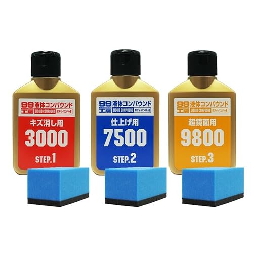 ソフト99(SOFT99) 99工房 補修用品 ECO 液体コンパウンドトライアルセット 環境へ配慮した紙製パッケージ採用 塗装面のキズ消し 仕上げ 鏡面仕上げ用 専用スポンジ 79200 画像1