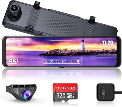 Changer ドライブレコーダー ミラー型 4K 2025年バージョン 【伸縮式カメラ+4K Type-C電源】 11インチ 右カメラ GPS搭載 ドラレコ 前後カメラ リアカメラ映像上下左右反転可 ガイドライン角度調整可 24時間駐車監視 地デジ干渉対策 32GBメモリカード付属 リアカメラ車内/車外ブラケット付属(V69Pro 2025年版) 1枚目 画像