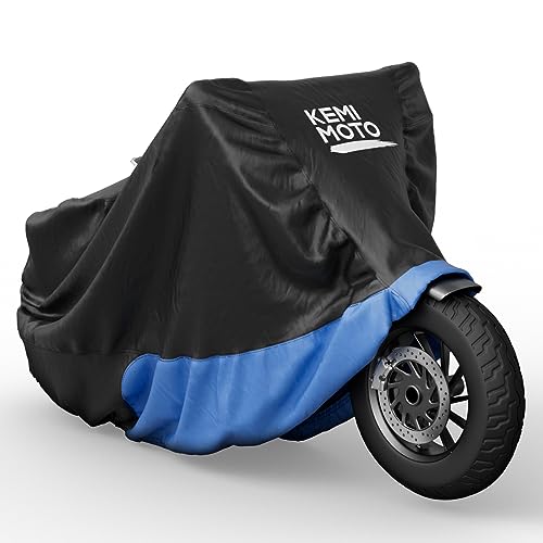 【革新版】KEMIMOTO レブル250/500/1100用 バイクカバー 防水300D厚手 UVカット 紫外線防止 高防風 防埃 防雨 防雪 反射テープ付き 色褪せない 耐用 盗難防止 収納袋付き ホンダのレブル用カバー ブルー 画像1