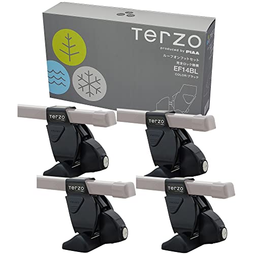Terzo テルッツォ (by PIAA) ルーフキャリア ベースキャリア フット 4個入 ルーフオンタイプ ブラック 完全ロック仕様 ロック付 EF14BL 1枚目 画像