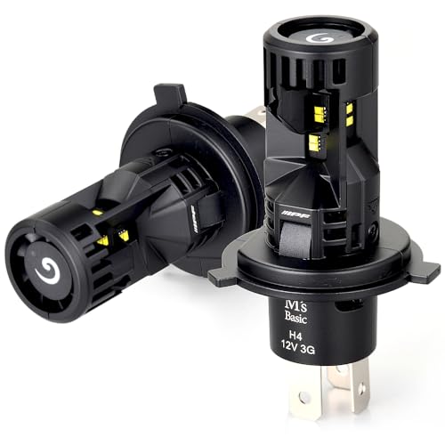 【Amazon.co.jp 限定】 M's Basic by IPF ヘッドライト フォグランプ LED 車用 H4 Hi Lo切替 5000lm/4000lm 6500K ホワイト 12V用 2本入 車検対応 ドライバーユニット一体型 デュアル冷却ファン内蔵 ハロゲンサイズ型 取付簡単 追加ロービーム搭載 トライアングル照射構造 手前が見易い AMZ-HFE341 画像1