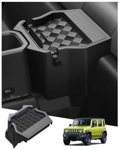 ruiya スズキ ジムニー jb64 リアコンソール ジムニーシエラ jb74 専用 リア コンソールボックス 多重収納＆スマホ/タブレットスタンド付き ジムニー 収納ボックス トレイ 工具不要 簡単設置 後席倒し対応 ABS素材 小物入れ 車内 収納 ジムニー ノマド アクセサリー ジムニーシエラ カスタムパーツ 画像1