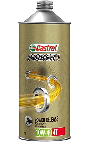 Castrol(カストロール) エンジンオイル POWER1 4T 10W-40 MA2 1L 二輪車4サイクルエンジン用 部分合成油 中間 画像