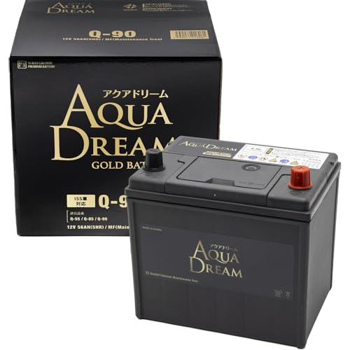 アクアドリーム 国産車 アイドリングストップ車対応バッテリー GOLD BATTERY GB Q-90 (互換/Q-55/Q-85/Q-90) メンテナンスフリータイプ AQUA DREAM 中間 画像