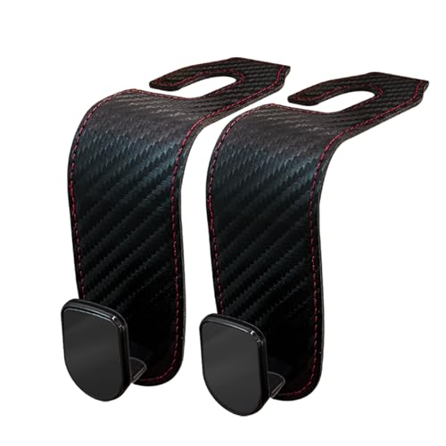 SEARISE 車 シートフック ヘッドレストフック 荷物かけ 2個 荷掛けフック カー用品 便利グッズ (炭素繊維調) 1枚目 画像