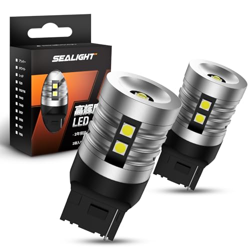 SEALIGHT t20 led シングル バックランプ 爆光 3000ルーメン 25W 車検対応 ホワイト バックライト 最新3030SMD t20 ピンチ部違い キャンセラー内蔵 後退灯 7440 無極性 6500K DC12V車用 50000時間以上寿命 (2個入り) 2年専門社保証 画像1