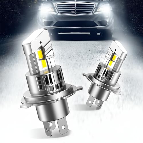 SEALIGHT 高輝度H4 LEDヘッドライト【30000LM・6500K・50W】 32連7535 CSP Hi/Lo切替 LEDチップ キャンセラー内蔵 DC9V-16V 車検対応 1:1サイズ 無極性&ポン付け 三重放熱 60000時間長寿命 IP67防水 車/バイク 2個入り 2年保証 S1pro-H4 1枚目 画像