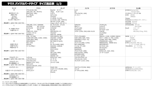 ヤマハ発動機(Yamaha) バイクカバー Fタイプ 立体裁断ぴったりフィット 破れにくい 国産 防水 厚手 2Lサイズ Q5K-YSK-160-T03 防炎 盗難防止 前後が分かりやすい ロック対応 大型ベンチレーション付 中間 画像