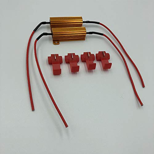 Discover winds 24V用 50W27Ω ハイフラ防止抵抗 ハイフラキャンセラー 2個セット エレクトロタップ4個セット トラック バス ハイフラ対策 カスタム デコトラ 中間 画像