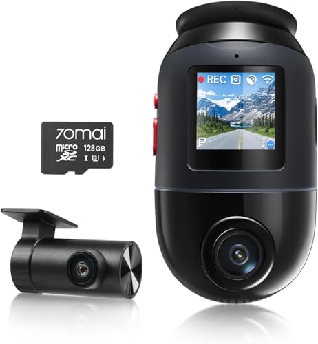 【前後STARVIS 2搭載 4K画素超強暗視 360全方位】70mai Dash Cam 4K Omni ドライブレコーダー 前後2カメラHDR搭載 Sony製IMX678センサー 超強暗視 日本語音声操作 AI動体検知 ADAS安全運転支援 GPS 常時録画 衝撃録画 駐車監視 スマホ連携 技適認証済 全国LED信号対応ノイズ対策済 日本語取扱書 3年保証 SDカード付属(128GB) 1枚目 画像