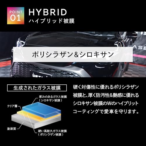 【DETAILARTIST】ARTIST GLASS COATING『自分で出来るDIYガラスコーティングの決定版！』 ガラスコーティング 3年耐久 高撥水 艶 防汚性 2時間硬化 簡単施工 洗車 自動車用 日本製 パーフェクトセット ディテールアーティスト 中間 画像