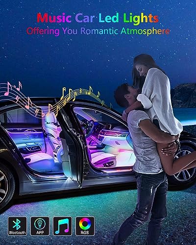 車用LEDテープライト フットライト ランプ 12V 48SMD RGB フルカラー 足元灯 車内装飾用 イルミネーション16000色 雰囲気 間接照明 モードライト リモコン アプリ操作 タイマー機能 音楽同期 USB&シガーソケット 2種給電 最後 画像