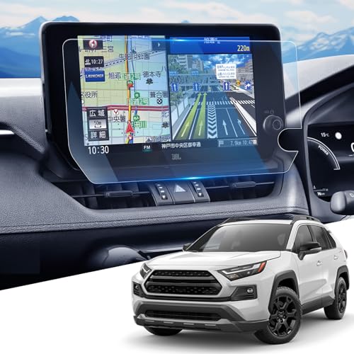 WEIPIN 2025 ガラス 保護フィルム トヨタ RAV4 ナビ フィルム 傷防止 低反射 高感度タッチ RAV4 50系 10.5インチ 保護フィルム 9H 自己吸着 HydroAg+ フィルム トヨタ RAV4 アクセサリー カー用品 1枚目 画像