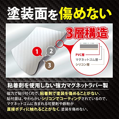 Far North ドアハンドルプロテクター 車用 【マグネット式】 多車種汎用型 車 傷防止 保護 ドアハンドル プロテクター カーボン ドアハンドルプロテクションカバー ドアノブ ガード 引っかき傷 保護フィルム マグネット 4枚+予備2枚入り (白, Mサイズ 89×79mm) 中間 画像