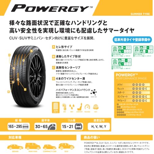PIRELLI(ピレリ) サマー 225/55R18 POWERGY パワジー 98H タイヤのみ・ホイールなし 4本セット 4008400 中間 画像