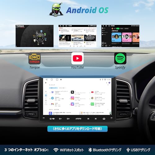 ATOTOLIFE A5L 9インチ Androidナビオーディオ一体型カーナビ、2DIN ディスプレイオーディオ、ワイヤレスCarPlay&Android Auto、Wi-Fi/Bluetooth/USBテザリング、24バンドEQ DSP 内蔵、GPS搭載&AI対話、FM/AM、2分割画面、OTAアップデート、2G+32G 最後 画像