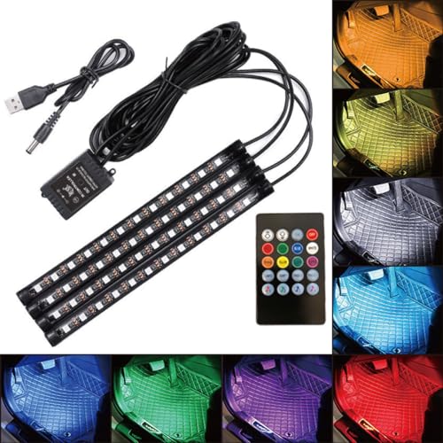 [Lino Ulu] 車用 防水 LEDテープライト 車内 イルミネーション 足元灯 USB シガーソケット 給電 両面テープ 簡単設置 (USB) 画像1