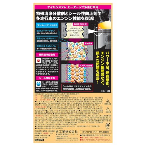 KURE(呉工業) オイルシステム モーターレブ 多走行車用 200ml×2 プレミアムオイル添加剤 2075 中間 画像