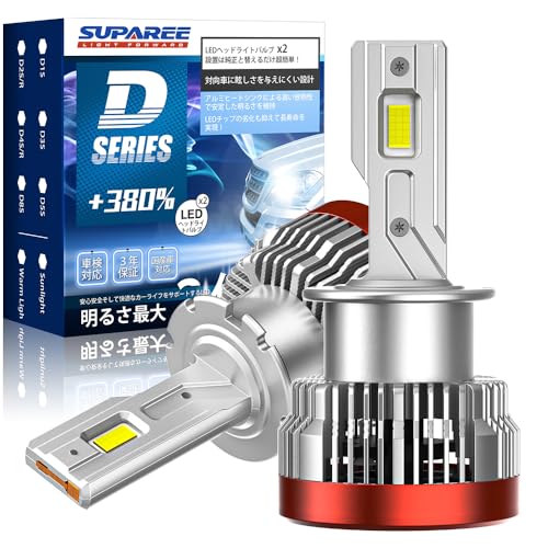 「進化爆光D4R/S LED」SUPAREE D4S led ヘッドライト 車検対応 D4R LED ヘッドライト 爆光 D4 s ledバルブ DC12V/24V 新型両面発光Dシリーズ 6500K 35W 純正交換用 HIDをLED化 バルブ D4s D4r ヘッドライト 爆光 加工不要 2個入り 1枚目 画像