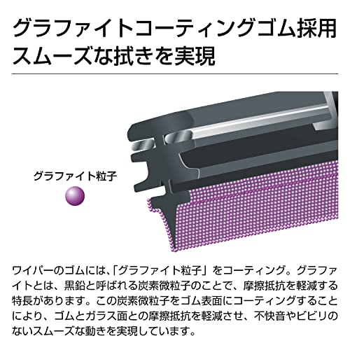 PIAA ワイパーブレード 400mm 【クレフィットエアロ】 メーカー品質のグラファイトコーティングゴム 替えゴム交換可能 1本入 呼番90 CFAG40 中間 画像