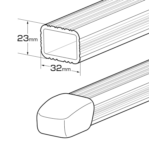 カーメイト(CARMATE) ルーフキャリア inno ベースバー スクエア 137cm ダブルキャップモデル INB137BK 中間 画像