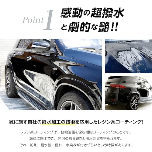 【日本製】極艶 超撥水 新素材天然レジンコーティング RUXCOAT 大容量500ml 【驚きの艶と撥水】 高純度SiO2 最強耐熱 耐冷 耐久 戦闘機のコーティング技術を車用に改良 (単品) 中間 画像