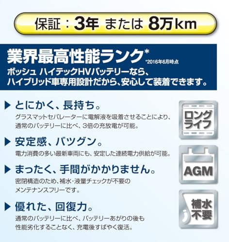 BOSCH (ボッシュ)ハイテックHV 国産車 ハイブリッド車補機用バッテリー HTHV-S40B20R 中間 画像