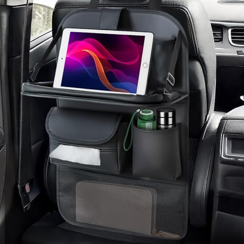 【公式】改良モデル The place B シートバックポケット 車 テーブル ティッシュケース 収納 後部座席 カー用品 便利 折りたたみテーブル付き 1枚目 画像