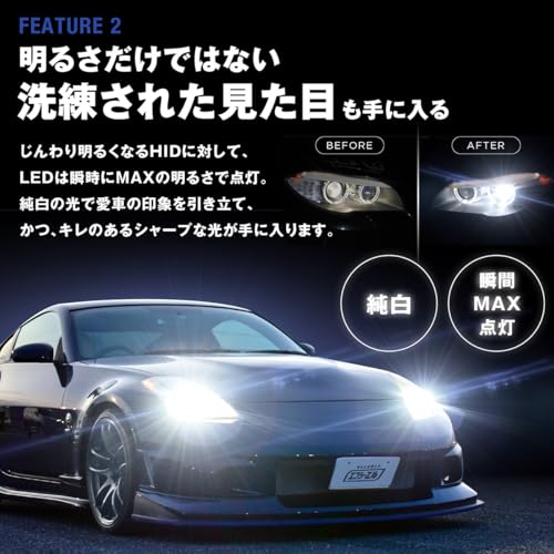fcl.(エフシーエル) D4S led ヘッドライト ポン付け 純正 hid バルブ led化 6000k ホワイト 白 12v 24v プロジェクター 車検対応 中間 画像