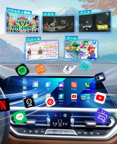 【BMW完全専用｜他車種非対応】オットキャスト OTTOCAST OttoAibox i3 CarPlay AIボックス (Android 13搭載 4+64GB) BMW無線CarPlay/iDrive連動 YouTube/Netflix/ABEMA車内視聴 高精度GPS&音声操作 BMW純正システム互換 技適認証済 中間 画像