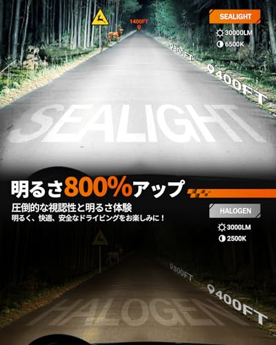 SEALIGHT 高輝度H4 LEDヘッドライト【30000LM・6500K・50W】 32連7535 CSP Hi/Lo切替 LEDチップ キャンセラー内蔵 DC9V-16V 車検対応 1:1サイズ 無極性&ポン付け 三重放熱 60000時間長寿命 IP67防水 車/バイク 2個入り 2年保証 S1pro-H4 最後 画像