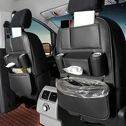 JEYODA車用シートバックポケット-車 隙間 収納-ドリンクホルダー 車 後部座席 収納 多機能収納バッグ 耐久性 子供用品車 取り付け簡単 カー用品 (ブラック) 1枚目 画像