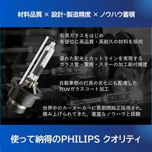 フィリップス HID ヘッドライト D4R 【新車検・ロービーム車検対応】 6000K 42V 35W 純正交換用 車検対応 3年保証 PHILIPS 【Amazon.co.jp限定】 中間 画像