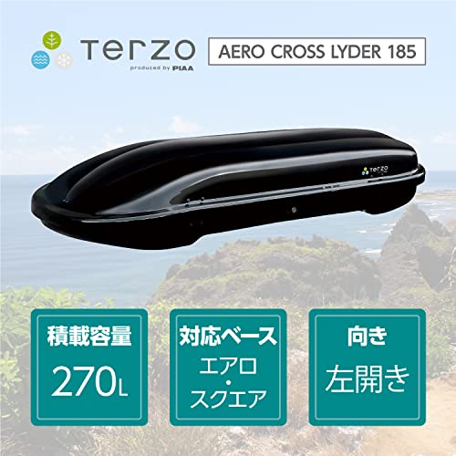 テルッツォ(Terzo) (by PIAA) ルーフボックス 270L エアロクロスライダー ブラック 左開き エアロバー&スクエアバー対応モデル 安心のセーフティロック付 EA164CBX 最後 画像