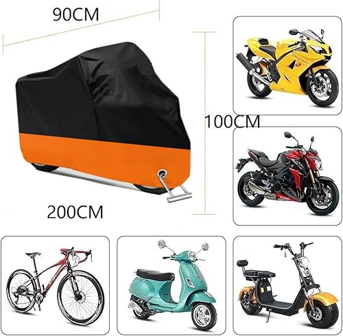 バイクカバー 原付カバー 防水 210D 【2025改良最新型 200*100*90】 超撥水塗料オックス生地 盗難防止 紫外線防止 防埃 防水 防雪 UVカット 丈夫収納袋付 最後 画像