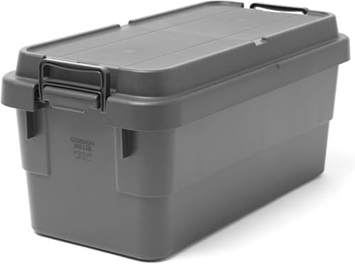 GORDON MILLER スタッキング トランクカーゴ 70L 収納ボックス 大容量 蓋付き 座れる 積み重ね フラット天板 ダークグレー 01664703 1枚目 画像