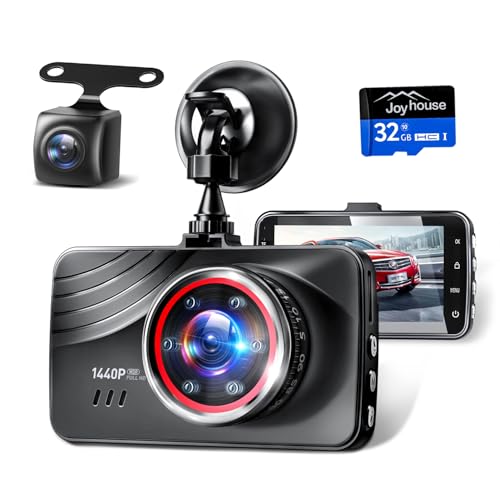 ドライブレコーダー ドラレコ 前後カメラ 1440PフルHD 駐車監視対応 赤外線暗視ライト 370万画素 全国LED信号機対策 170度広角 動体検知 HDR/WDR技術搭載 3インチ液晶モニター ループ録画 リバース連動 Gセンサー搭載 上書き機能 エンジン連動 高温保護 車載カメラ 取り付け簡単 小型ドラレコ 32GBSDカード どらいぶれこーだー 日本語説明書付き 画像1